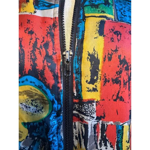 Vintage 1980’s Rainbow and Floral Bomber Jacket - Picture 4 of 9